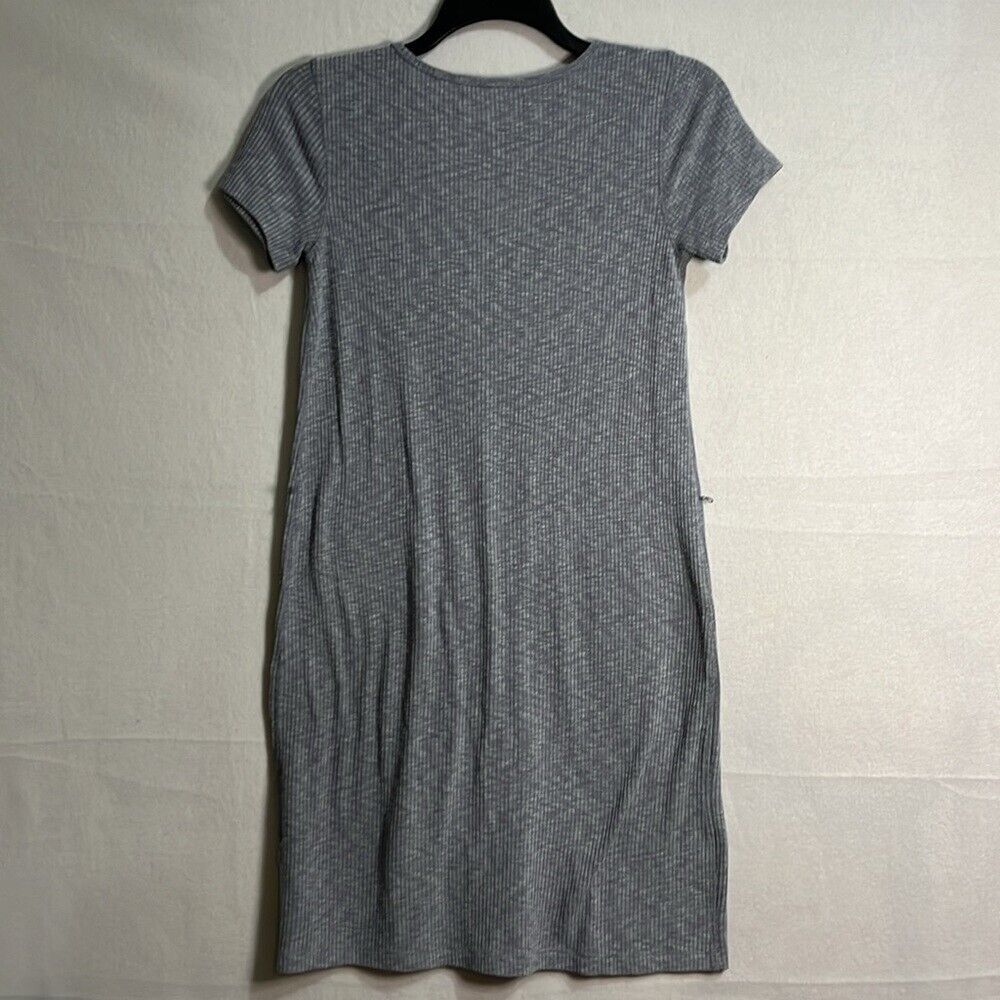 Abercrombie & Fitch Short Sleeve‎ Dress Ribbed Midi Womens Size Small Grey - Picture 3 of 6